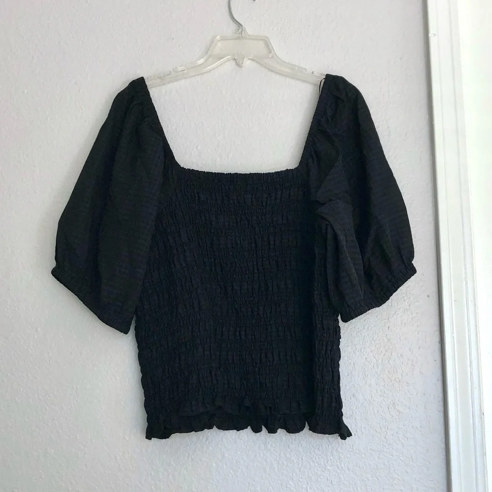 NWOT Old Navy Black Smocked Blouse